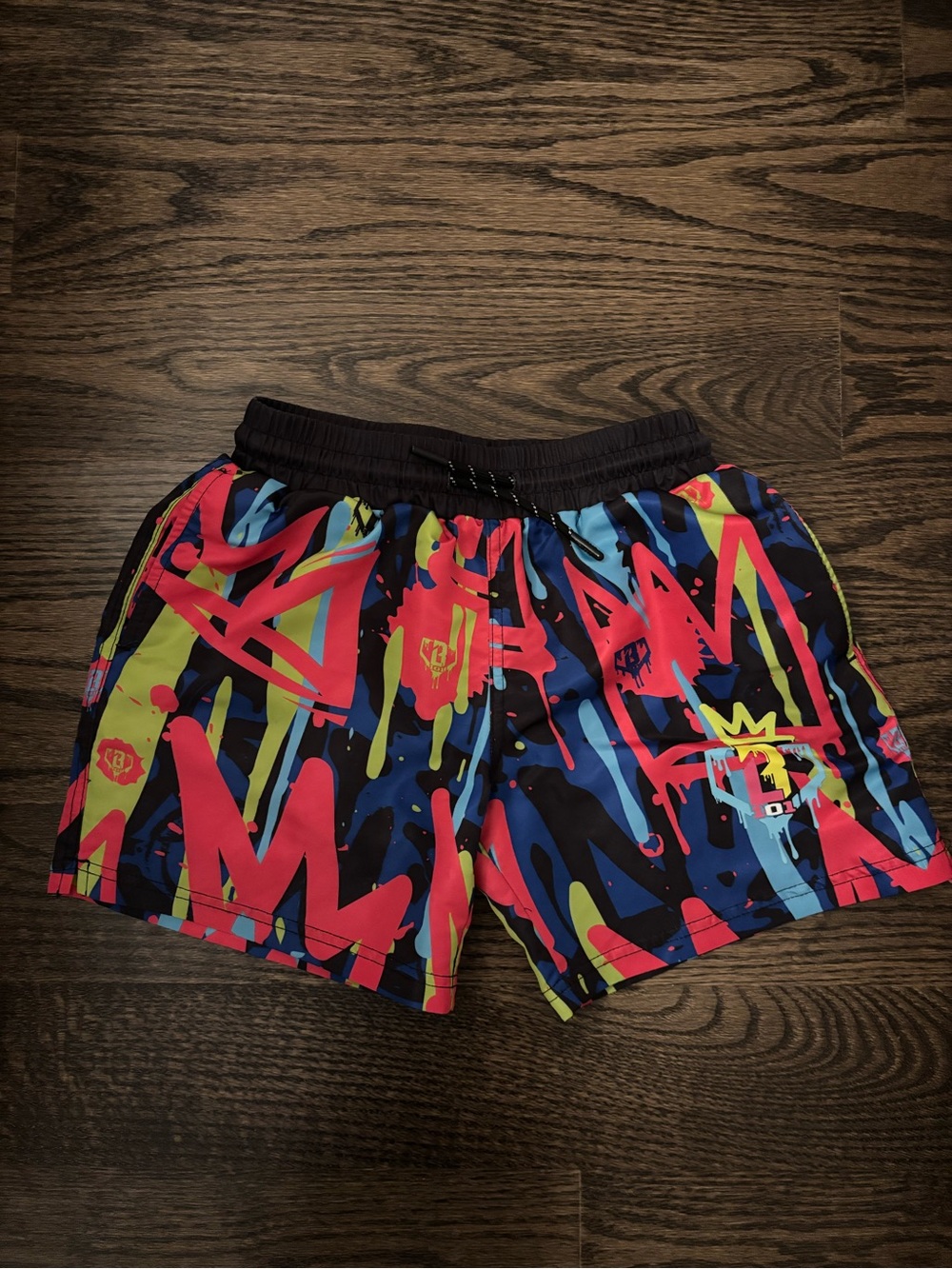 Kids' Neon Graffiti Swim Trunks - Multicolor